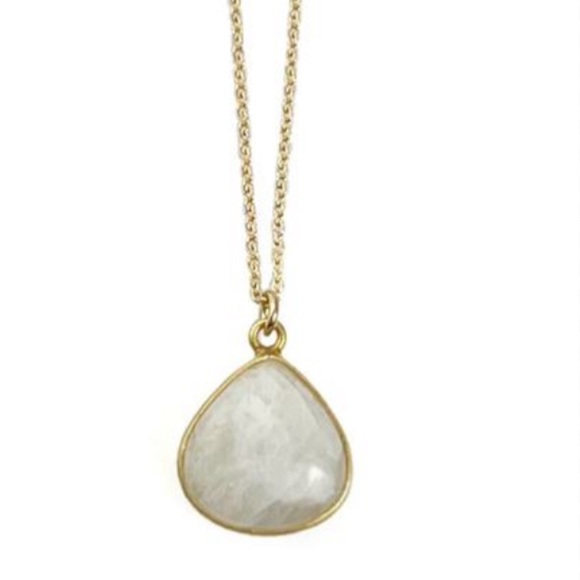 MOONSTONE DROP‎ PENDANT NECKLACE - Picture 1 of 5